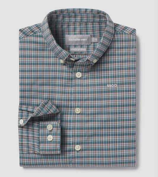 Youth Boys Bennett Plaid- Bayou Teal