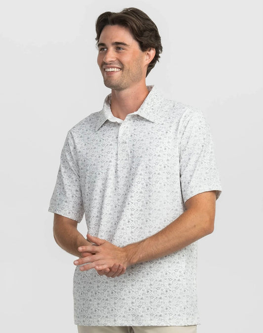 Biggest Fan Printed Polo-Hazy Gray