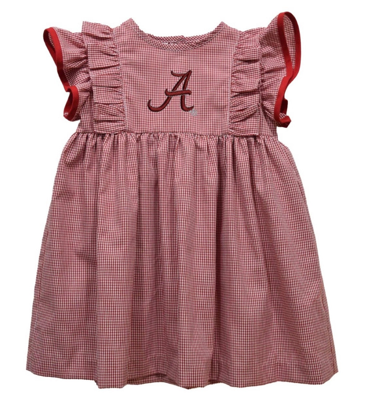 Alabama Crimson Tide Embroidered Gingham Ruffle Dress