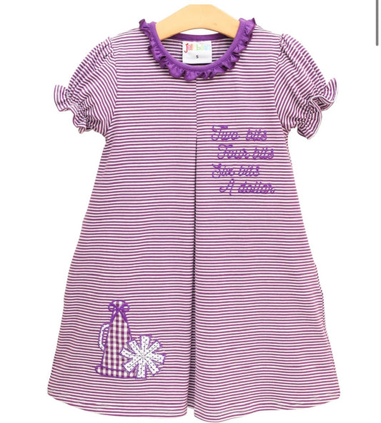 Stand Up and Hollar Pleat Dress-Purple
